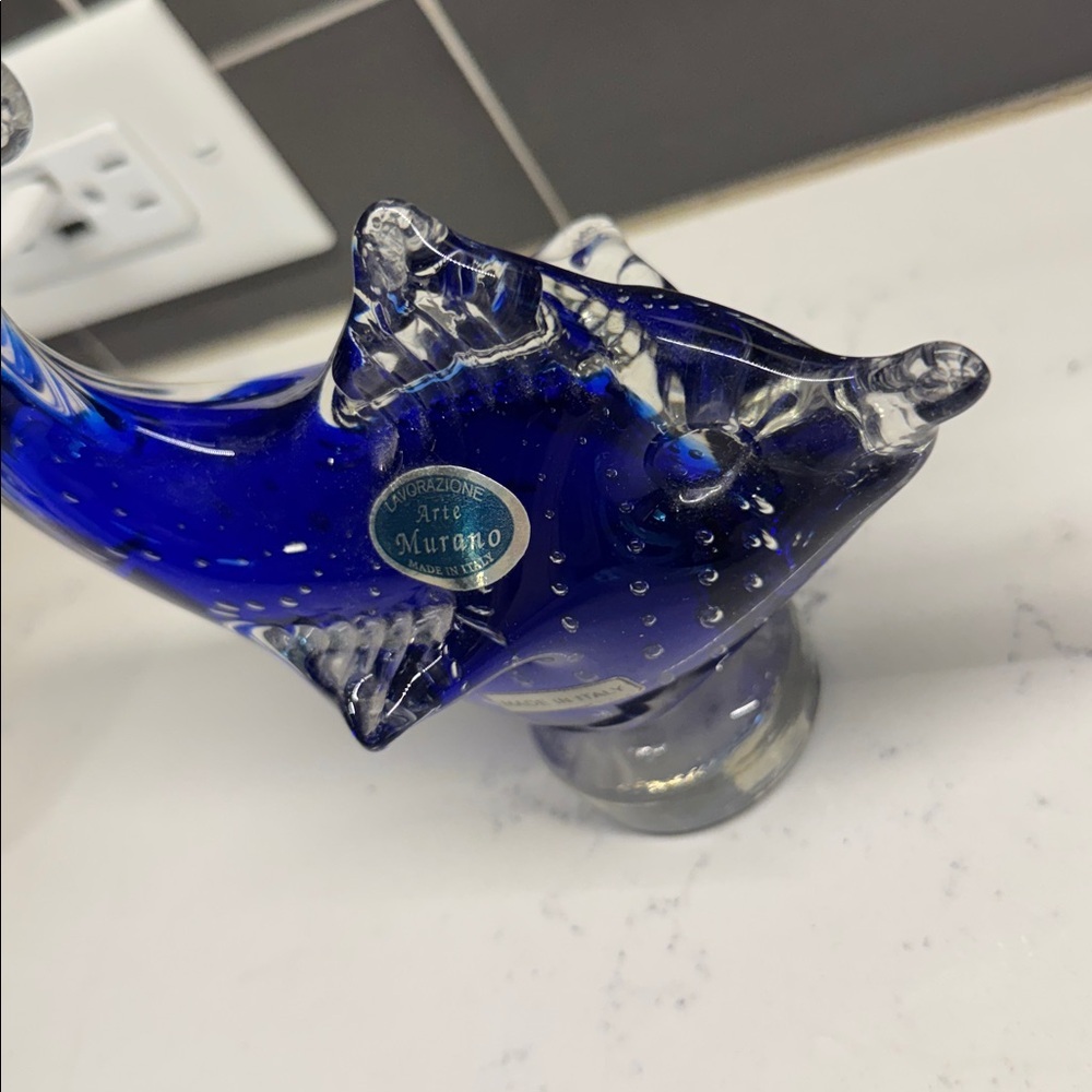 Vintage Murano Blue Fish Glass Figurine - Picture 4 of 8